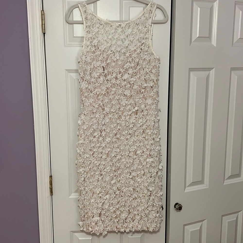 Eliza J lace appliqué white dress